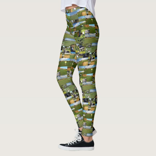 Golf, Photo Collarge, Ladies Leggings (Left)