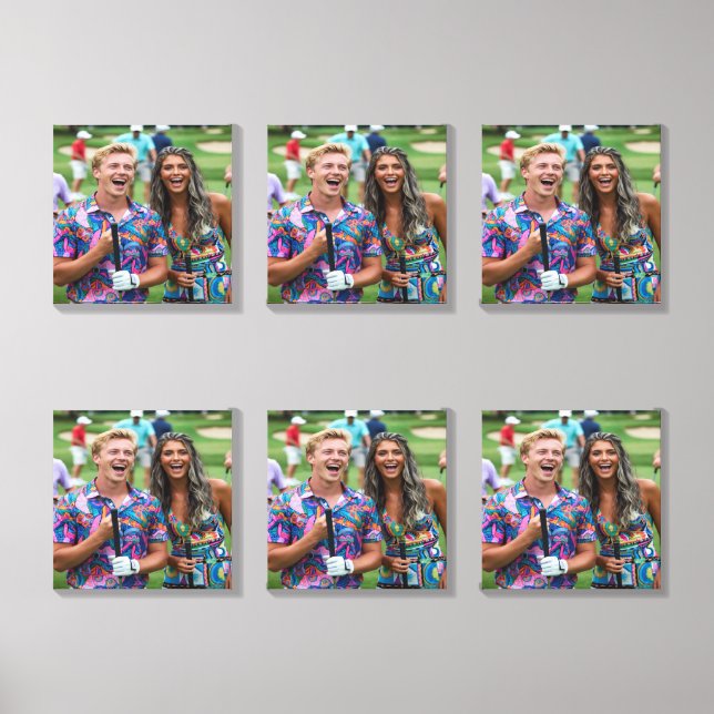 Golf Photo Customize Personalize Canvas Photo Tile (Front Set)