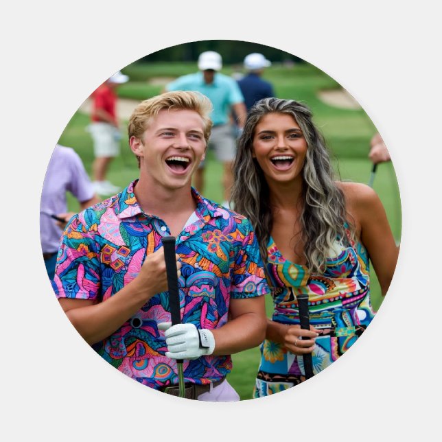 Golf Photo Customize Personalize Coaster Set (Single)