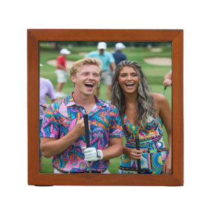 Golf Photo Customize Personalize Desk Organizer