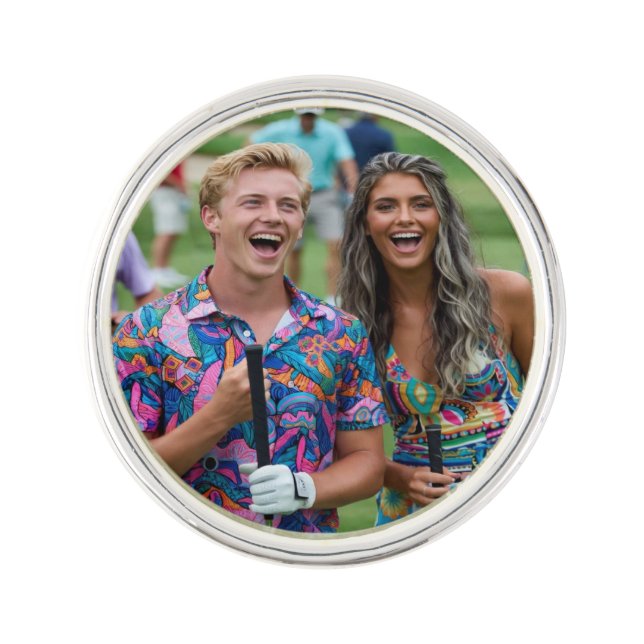 Golf Photo Customize Personalize Lapel Pin (Front)