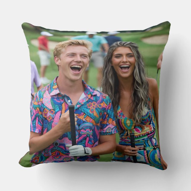 Golf Photo Customize Personalize Throw Pillow (Front)