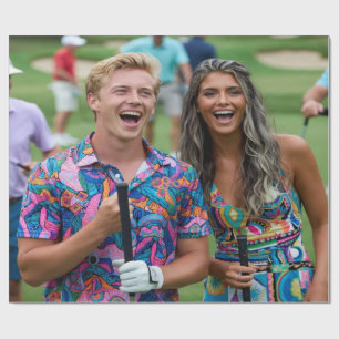 Golf Photo Customize Personalize Wrapping Paper