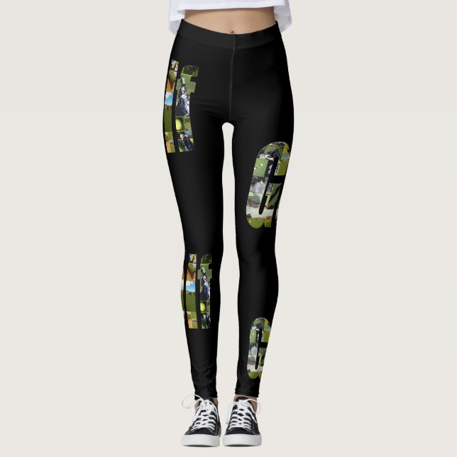 Golf Picture Logo Collage, Leggings (Front)
