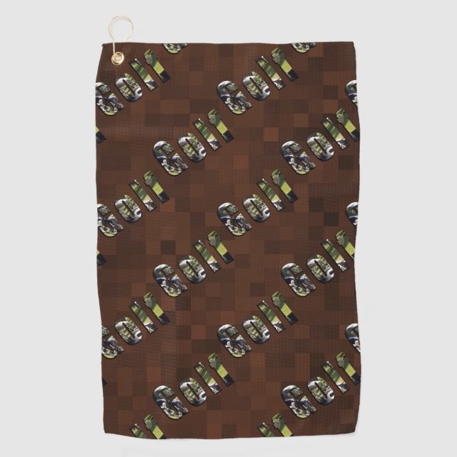 Golf Picture Logo On Brown, Towel (Front)
