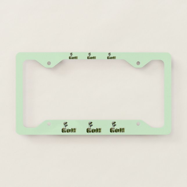 Golf Picture Logo With Golf Clubs, License Plate Frame (Front)