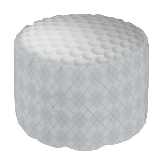 Golf Pillow Ottoman Pouf (Angled Front)