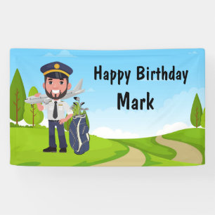 Golf Pilot Birthday Party  Banner
