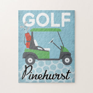 Golf Pinehurst - Retro Vintage Travel Jigsaw Puzzle