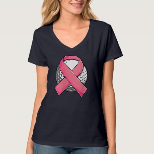 golf pink breast cancer for women men T_Shirt