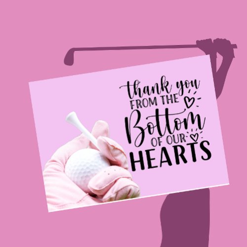 Golf Pink Fairways Thank You Card for the Lady 