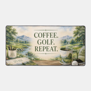 Golf Plan Focus Play for Golfer Desk Mat