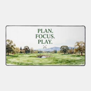 Golf Plan Focus Play for Golfer Desk Mat
