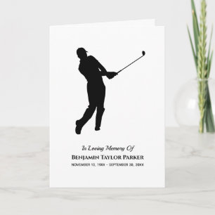 Golf Player Bereavement Sympathy Funeral Memorial Letterpress Thank You Card