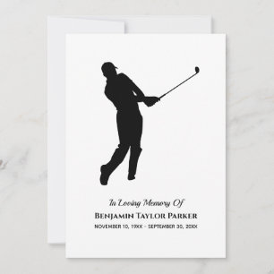 Golf Player Bereavement Sympathy Funeral Memorial Thank You Card