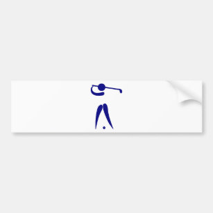 Golf Player Blue White Sports, add text and color Bumper Sticker