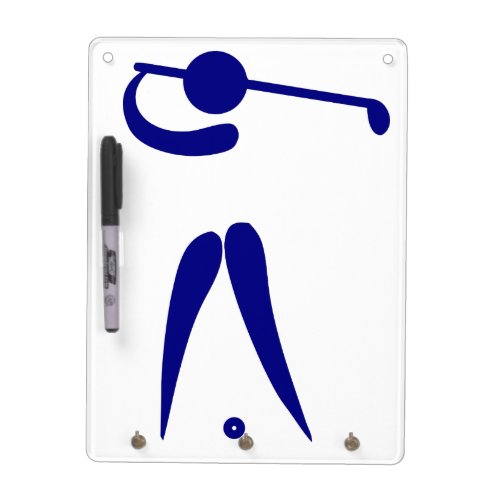 Golf Player Blue White Sports add text and color Dry Erase Board