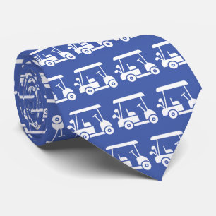 Golf Player Cart Blue Neck Tie