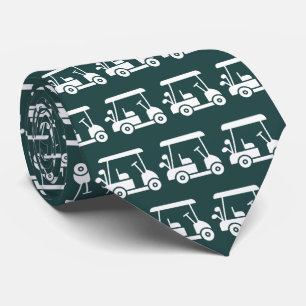 Golf Player Cart Green Neck Tie