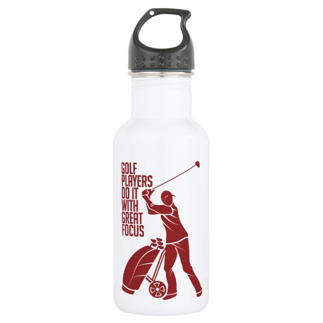 GOLF PLAYER - choose style & color Stainless Steel Water Bottle (Front)