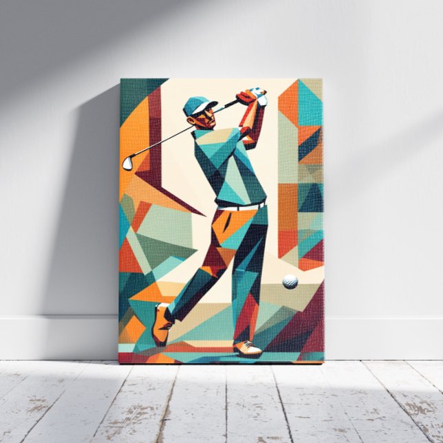 Golf Player Cubism Canvas Print (Creator Uploaded)