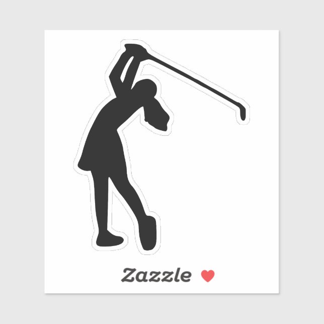 Golf player girl silhouette design sticker (Sheet)
