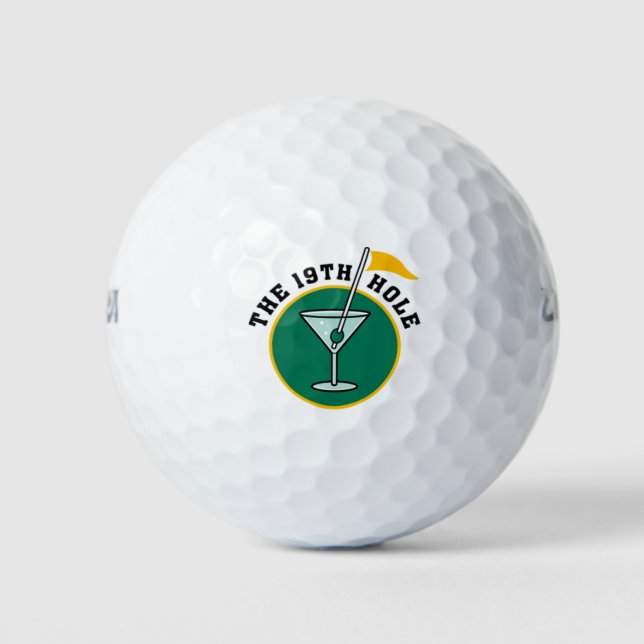 Golf Player Golfing Gift Idea 19th Hole Golf Humor Golf Balls (Front)