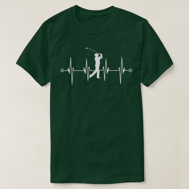 Golf Player Heartbeat Green T-Shirt (Design Front)