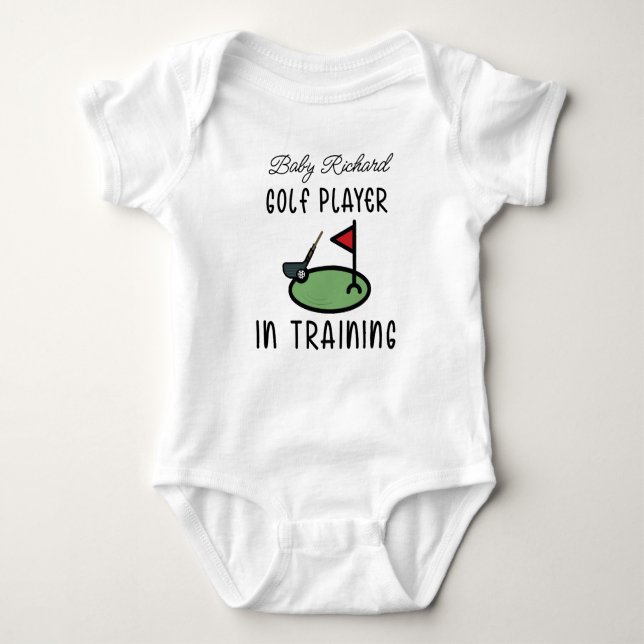 Golf Player in Training - Future Golfer Baby Bodysuit (Front)