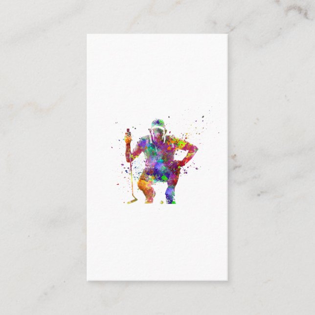 Golf player in watercolor business card (Front)