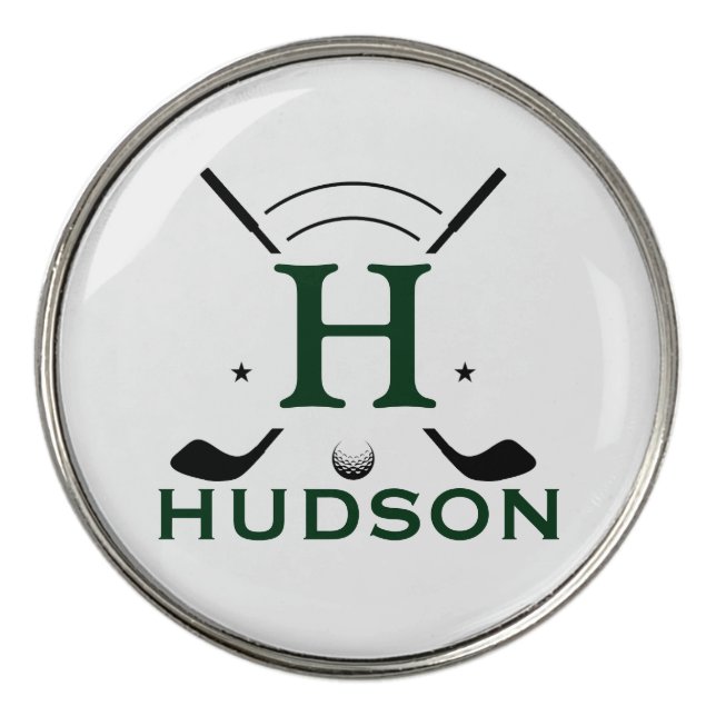 Golf Player Initial Name Custom Monogram Ball Marker (Front)