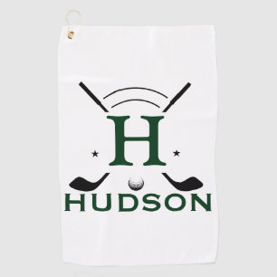 Golf Player Initial Name Custom Monogram Golf Towel