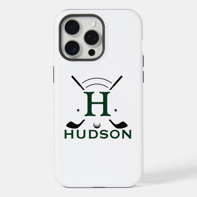 Golf Player Initial Name Custom Monogram Iphone Case (Back)