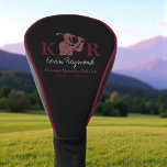 Golf Player Initials Script Name Golf Head Cover<br><div class="desc">Stylish logo design for a golf player, to personalize with his name and initials... with template to add a slogan or name of the Golf Club. The headcover features a classic design with a stylized golfer image, and is customized with two initials and the golfer’s name. It's crafted from high-quality...</div>