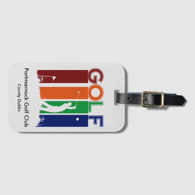 Golf Player Luggage Tag (Front Horizontal)
