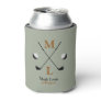 golf player monogram personalized can cooler