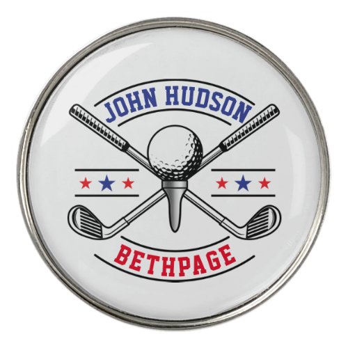 Golf Player Monogram Template Golf Ball Marker