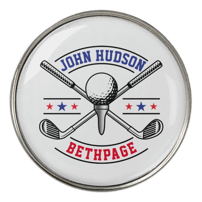 Golf Player Monogram Template Golf Ball Marker (Front)