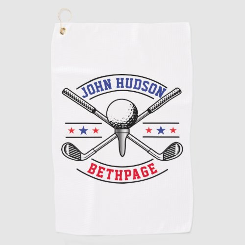 Golf Player Monogram Template Golf Towel