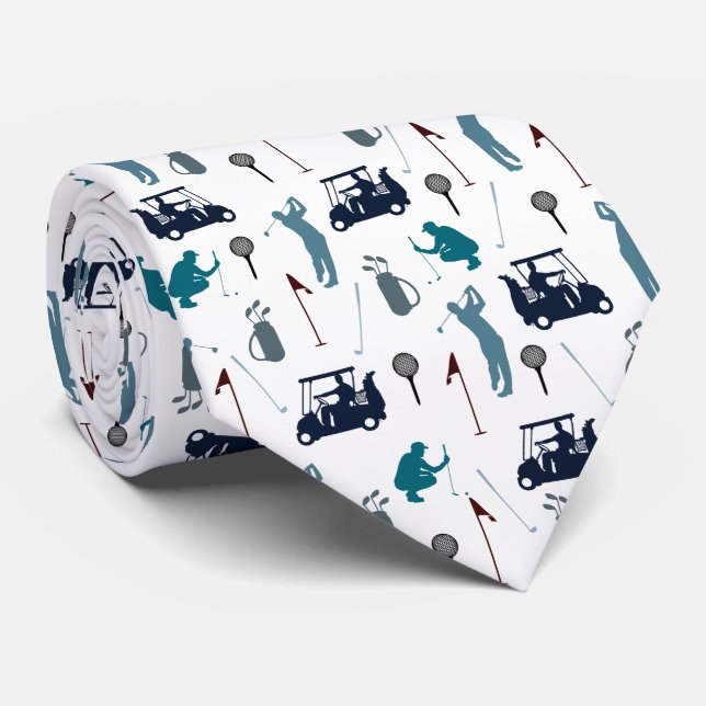 Golf Player  Neck Tie (Rolled)