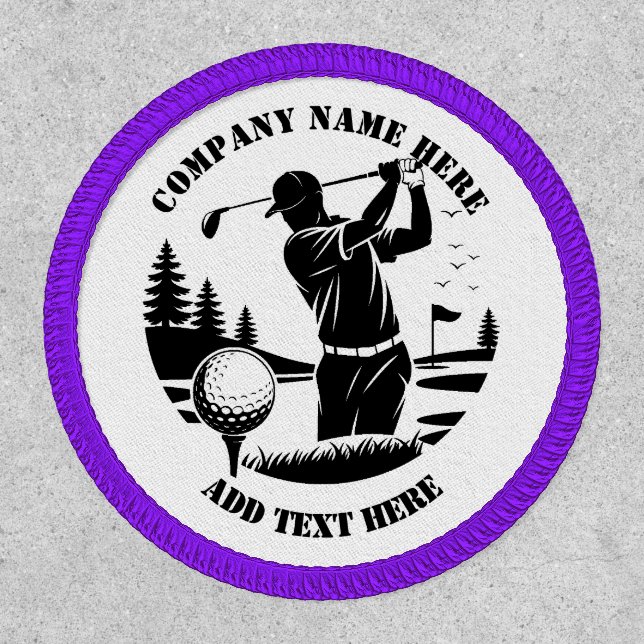 Golf Player Pine Trees Add Name  Patch (Front)