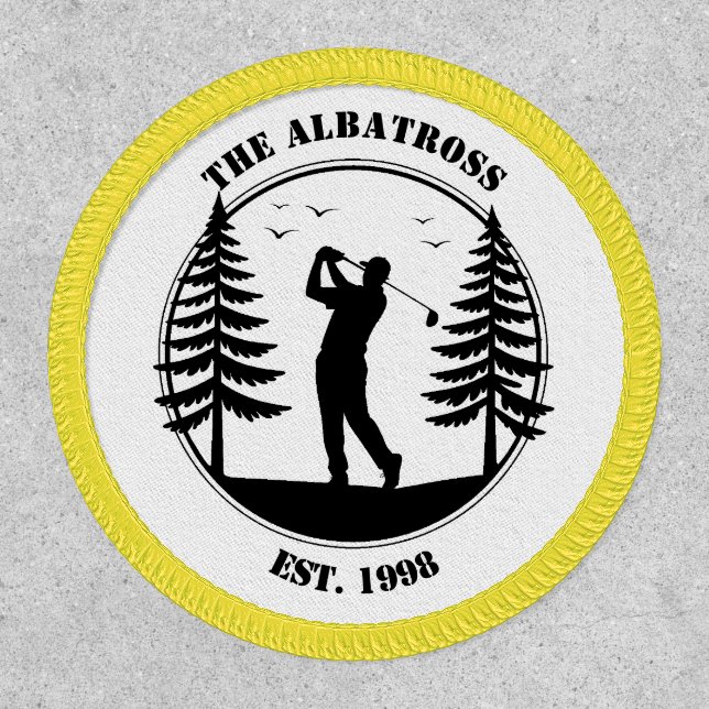 Golf Player Pine Trees Add Name  Patch (Front)