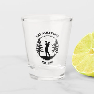 Golf Player Pine Trees Add Name Shot Glass