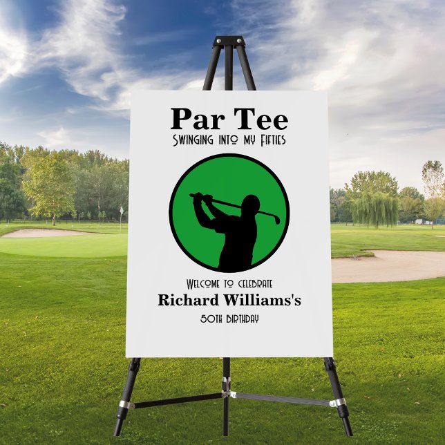 Golf Player Swinging into My Fifties 50th Birthday Foam Board (Creator Uploaded)