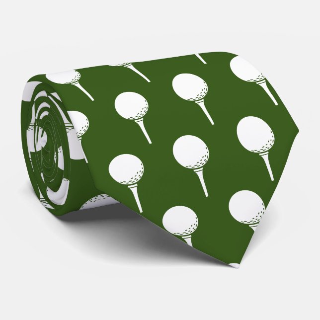 Golf Player Tee Green Neck Tie (Rolled)