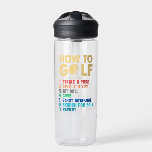 golf player water bottle (Front)