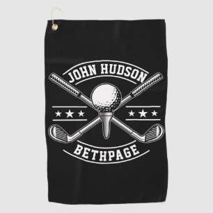 Golf Player White Monogram Golf Towel