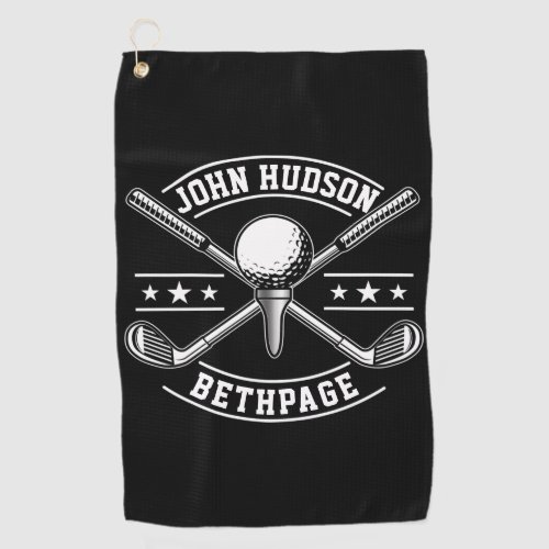 Golf Player White Monogram Golf Towel