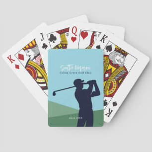 Golf Player's Golf-Club Golfers Blue Poker Cards