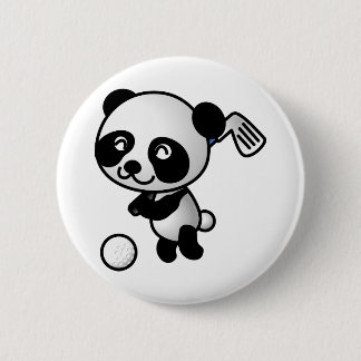 Golf Playing Panda Button